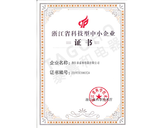 科技型中小企業(yè)證書(shū)